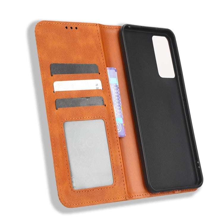 For TCL 40 R 5G Magnetic Buckle Retro Texture Leather Phone Case