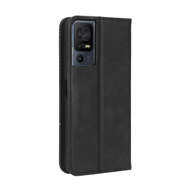 For TCL 40 SE Magnetic Buckle Retro Texture Leather Phone Case