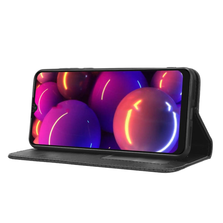 For TCL 305i Magnetic Buckle Retro Texture Leather Phone Case