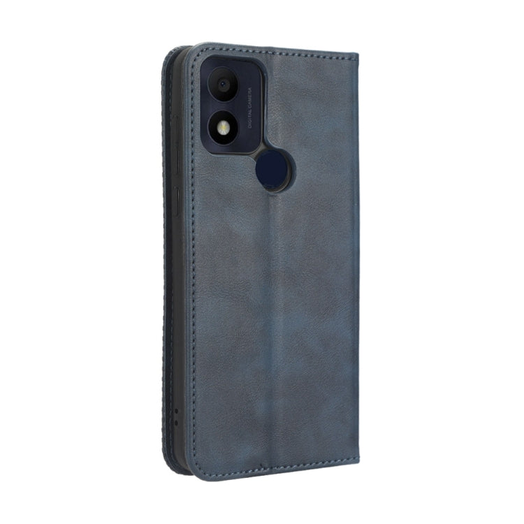 For TCL 305i Magnetic Buckle Retro Texture Leather Phone Case