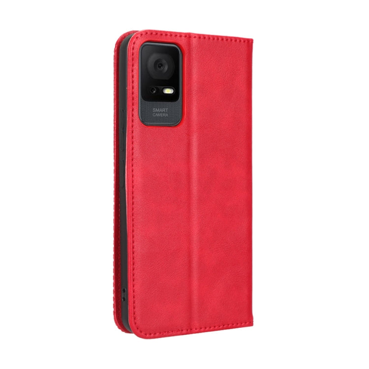 For TCL 405 / 406 T506D Magnetic Buckle Retro Texture Leather Phone Case