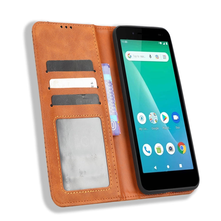 For Unimax UMX U696CL Magnetic Buckle Retro Texture Leather Phone Case