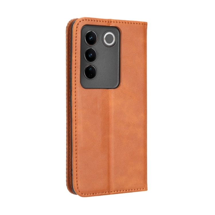 For vivo S16 Pro / S16 Magnetic Buckle Retro Texture Leather Phone Case