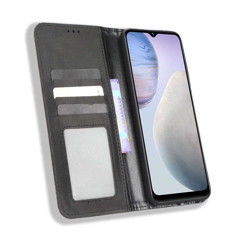 For vivo Y02 4G Magnetic Buckle Retro Texture Leather Phone Case