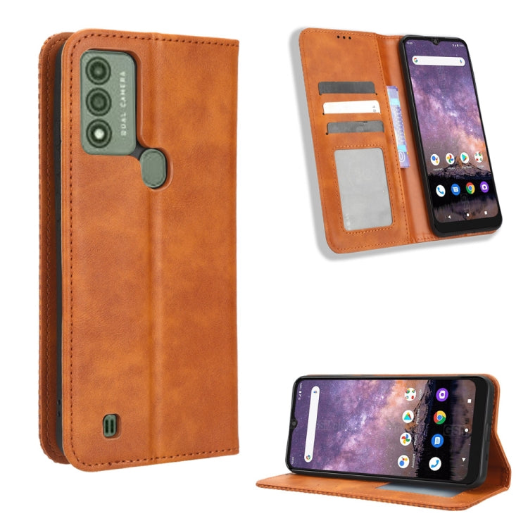 For Wiko Voix U616A Magnetic Buckle Retro Texture Leather Phone Case