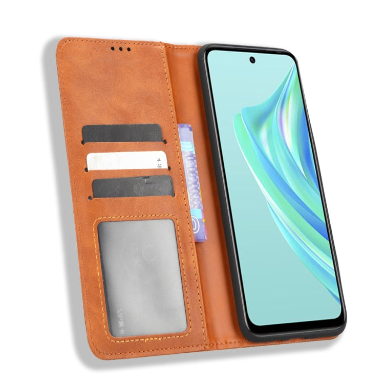 For Infinix Hot 20 Play Magnetic Buckle Retro Texture Leather Phone Case