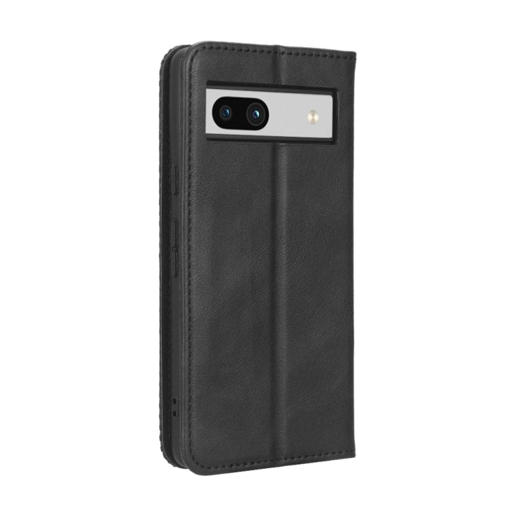 For Google Pixel 7a Magnetic Buckle Retro Texture Leather Phone Case