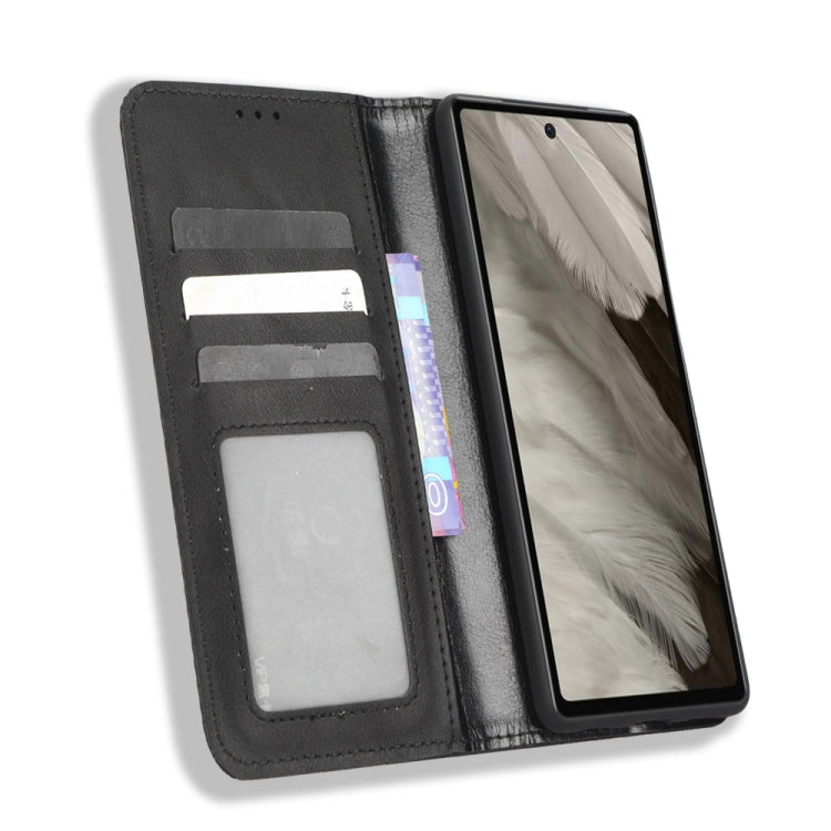 For Google Pixel 7a Magnetic Buckle Retro Texture Leather Phone Case