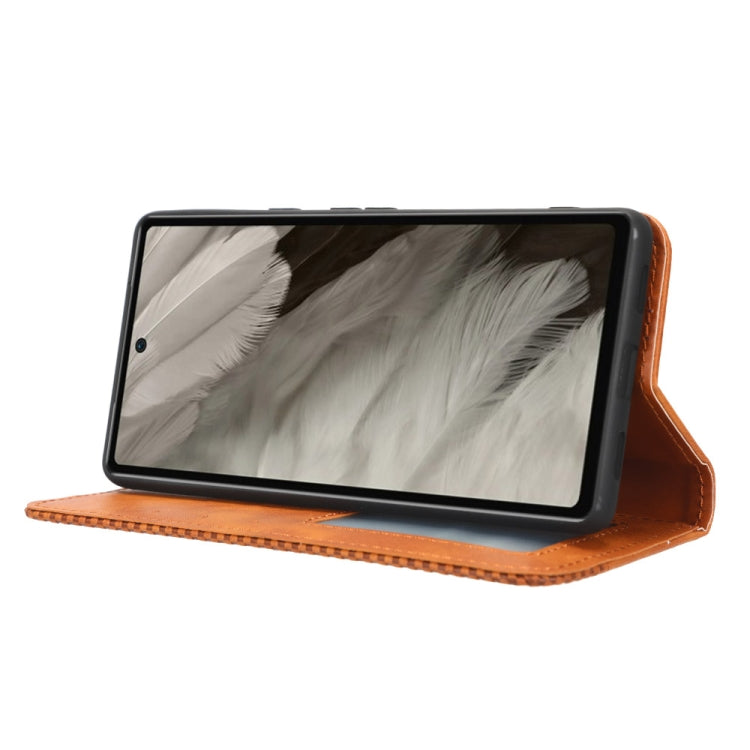 For Google Pixel 7a Magnetic Buckle Retro Texture Leather Phone Case