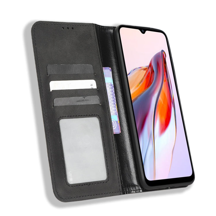 For Xiaomi Redmi 12C / 11A Magnetic Buckle Retro Texture Leather Phone Case