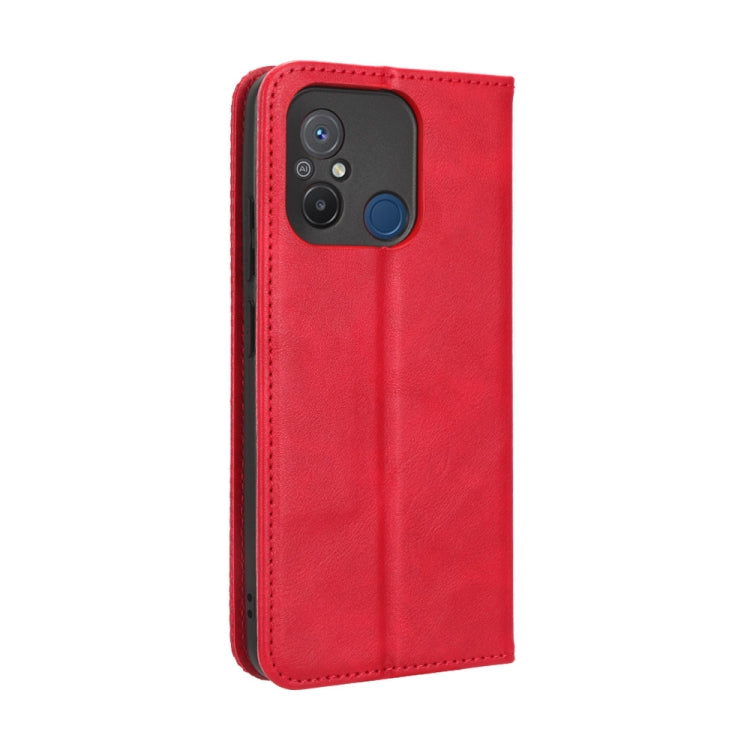For Xiaomi Redmi 12C / 11A Magnetic Buckle Retro Texture Leather Phone Case