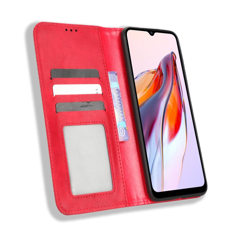 For Xiaomi Redmi 12C / 11A Magnetic Buckle Retro Texture Leather Phone Case