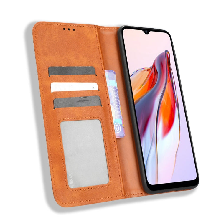 For Xiaomi Redmi 12C / 11A Magnetic Buckle Retro Texture Leather Phone Case