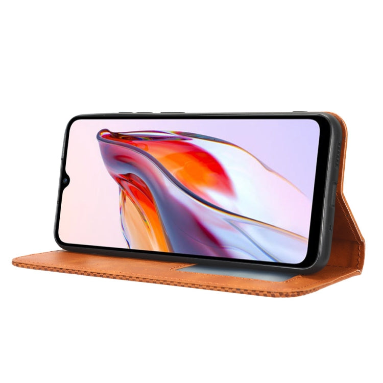 For Xiaomi Redmi 12C / 11A Magnetic Buckle Retro Texture Leather Phone Case