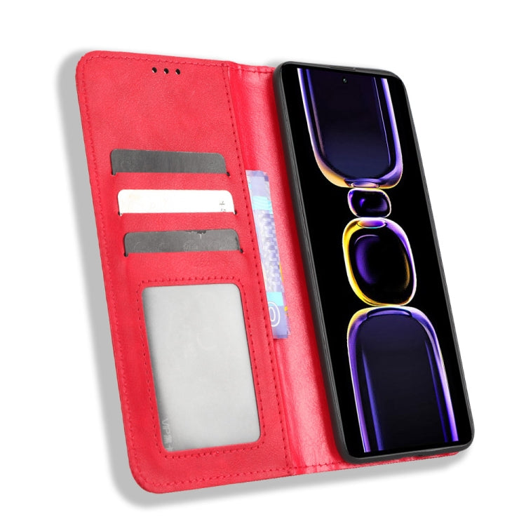 For Xiaomi Redmi K60 5G / K60 Pro Magnetic Buckle Retro Texture Leather Phone Case