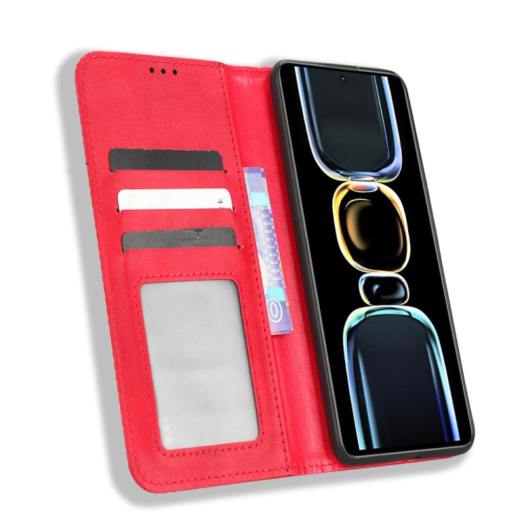 For Xiaomi Redmi K60E 5G Magnetic Buckle Retro Texture Leather Phone Case