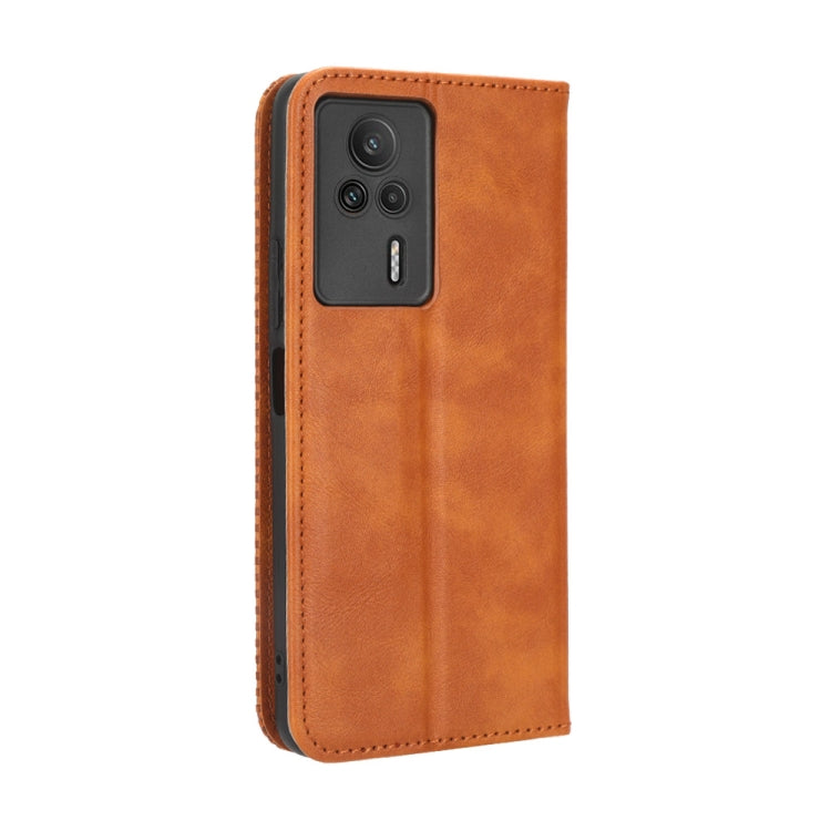 For Xiaomi Redmi K60E 5G Magnetic Buckle Retro Texture Leather Phone Case