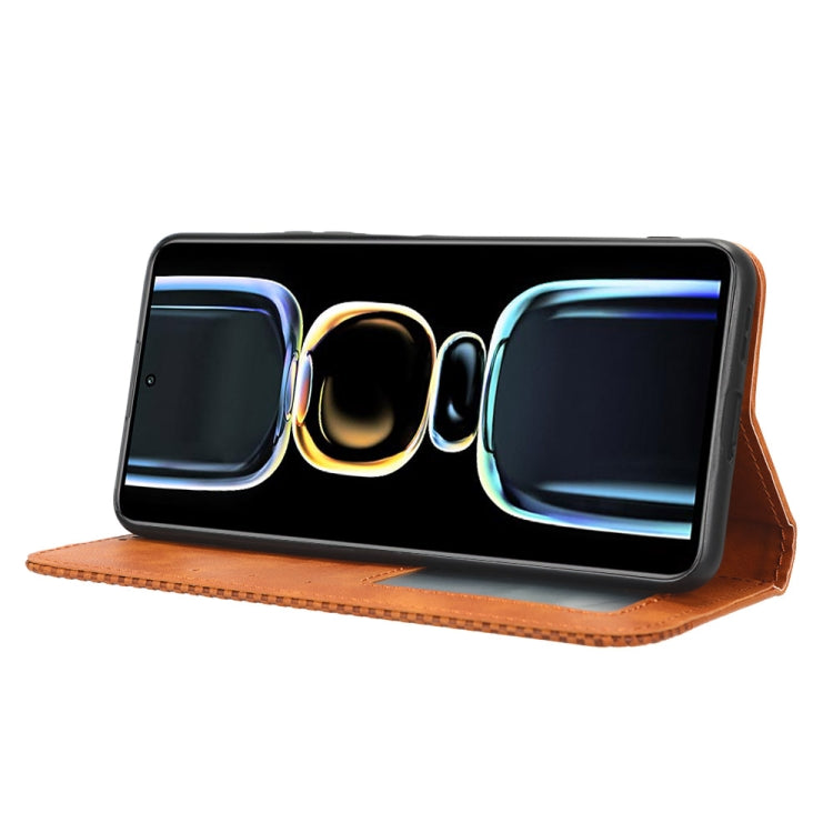 For Xiaomi Redmi K60E 5G Magnetic Buckle Retro Texture Leather Phone Case