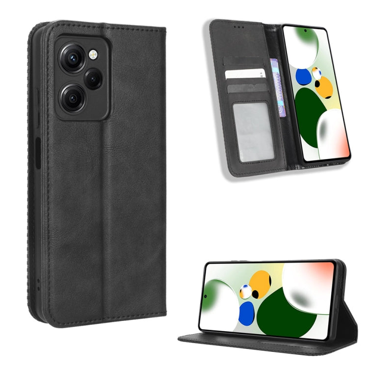 For Xiaomi Redmi Note 12 Pro 5G Speed / Poco X5 Pro Magnetic Buckle Retro Texture Leather Phone Case