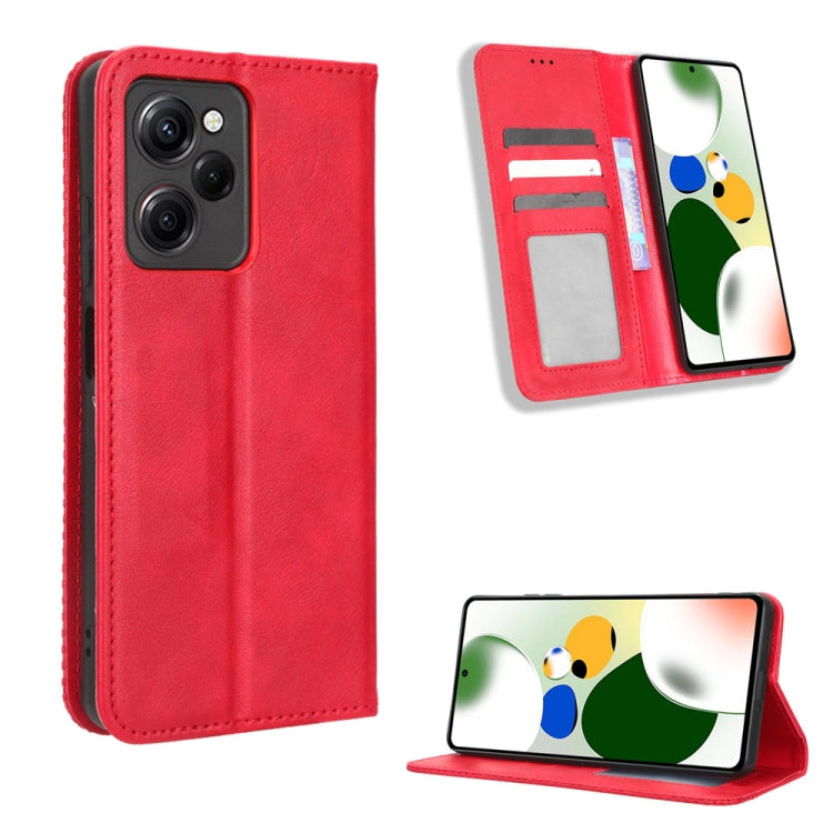 For Xiaomi Redmi Note 12 Pro 5G Speed / Poco X5 Pro Magnetic Buckle Retro Texture Leather Phone Case