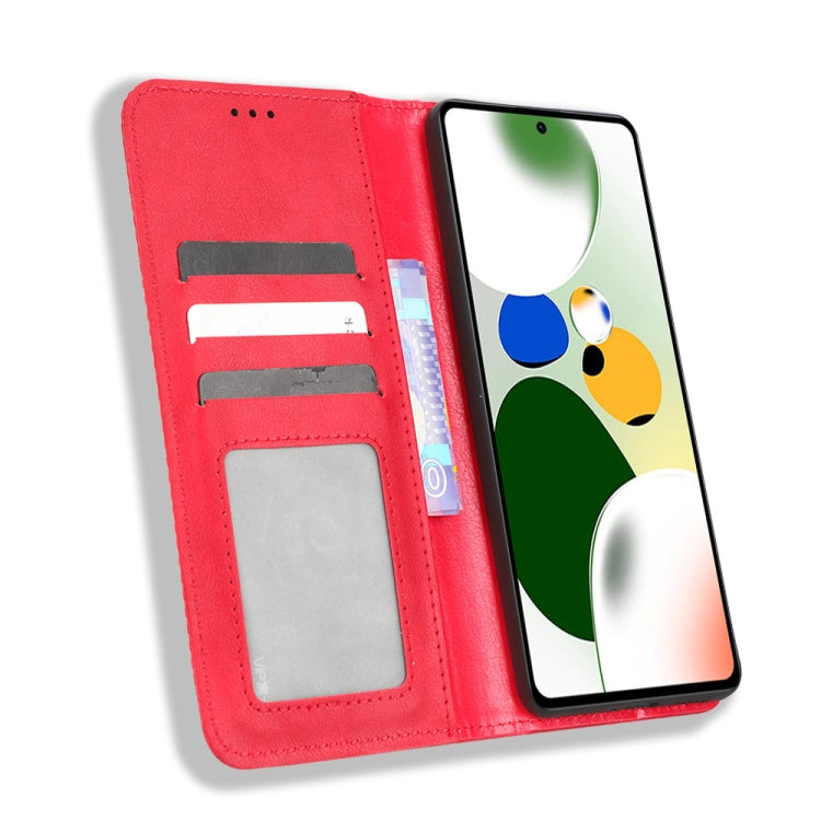 For Xiaomi Redmi Note 12 Pro 5G Speed / Poco X5 Pro Magnetic Buckle Retro Texture Leather Phone Case