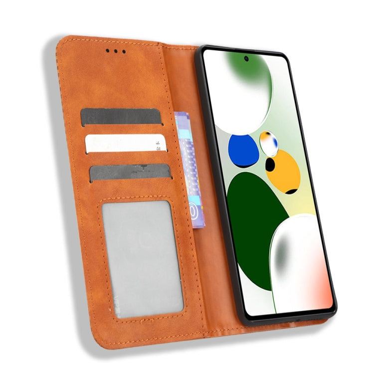 For Xiaomi Redmi Note 12 Pro 5G Speed / Poco X5 Pro Magnetic Buckle Retro Texture Leather Phone Case