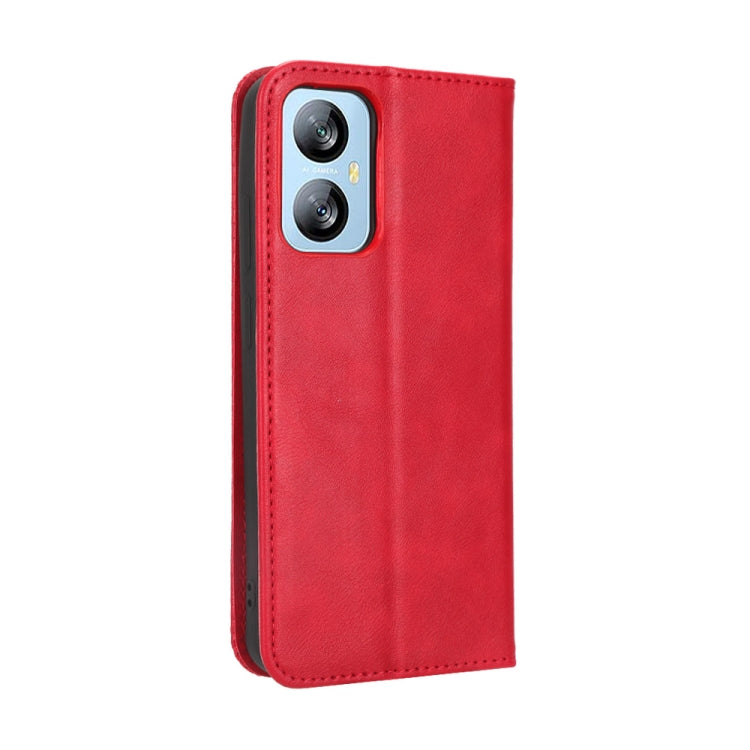 For Blackview A52 Magnetic Buckle Retro Texture Leather Phone Case