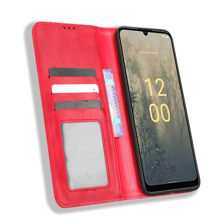 For Nokia C31 Magnetic Buckle Retro Texture Leather Phone Case