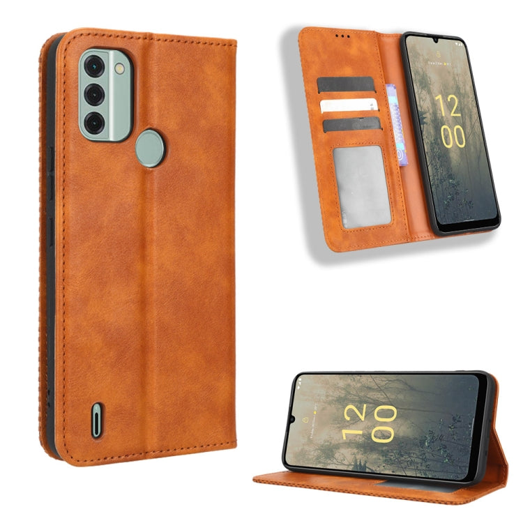 For Nokia C31 Magnetic Buckle Retro Texture Leather Phone Case