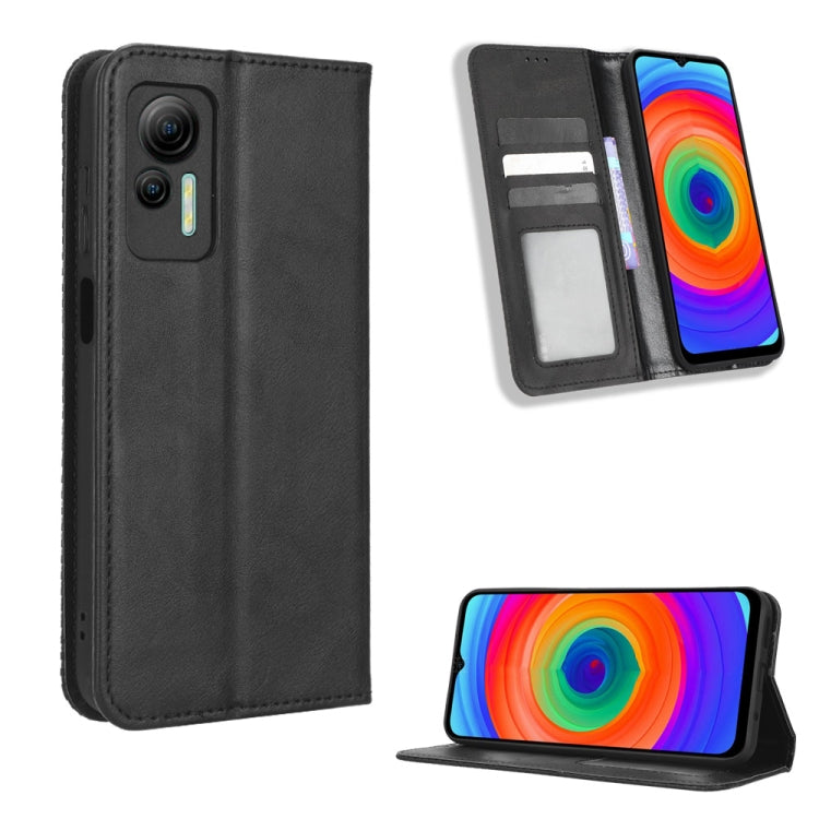 For Ulefone Note 14 Magnetic Buckle Retro Texture Leather Phone Case