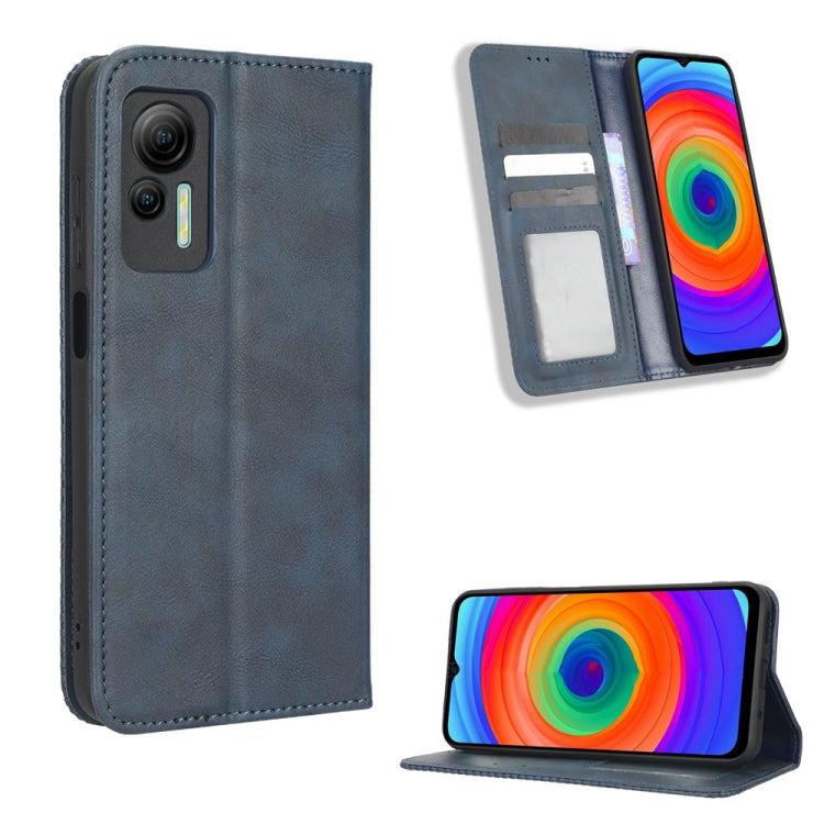 For Ulefone Note 14 Magnetic Buckle Retro Texture Leather Phone Case