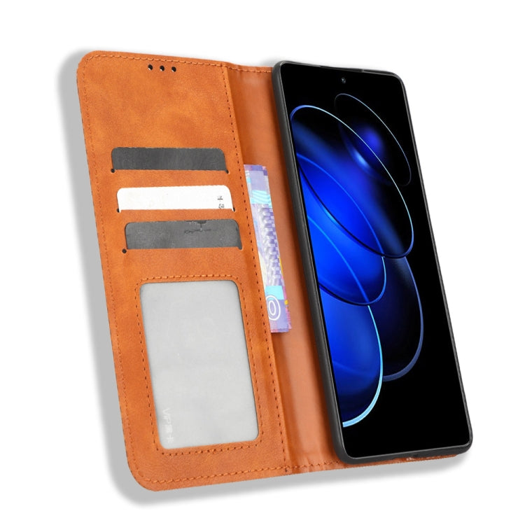 For Honor 80 GT Magnetic Buckle Retro Texture Leather Phone Case