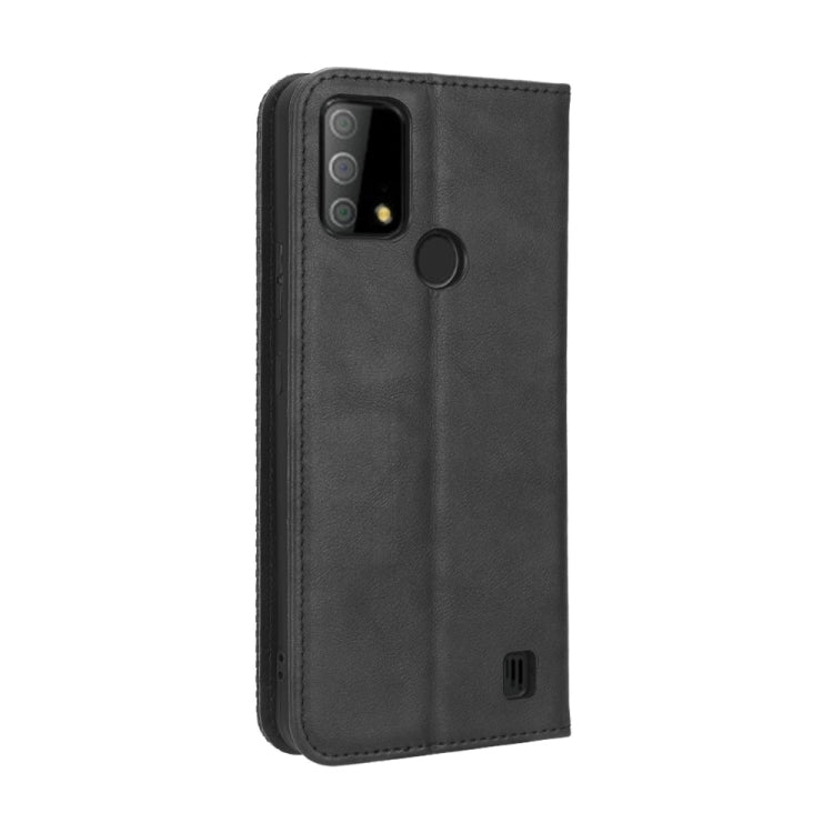 For Vodafone Smart V22 Magnetic Buckle Retro Texture Leather Phone Case