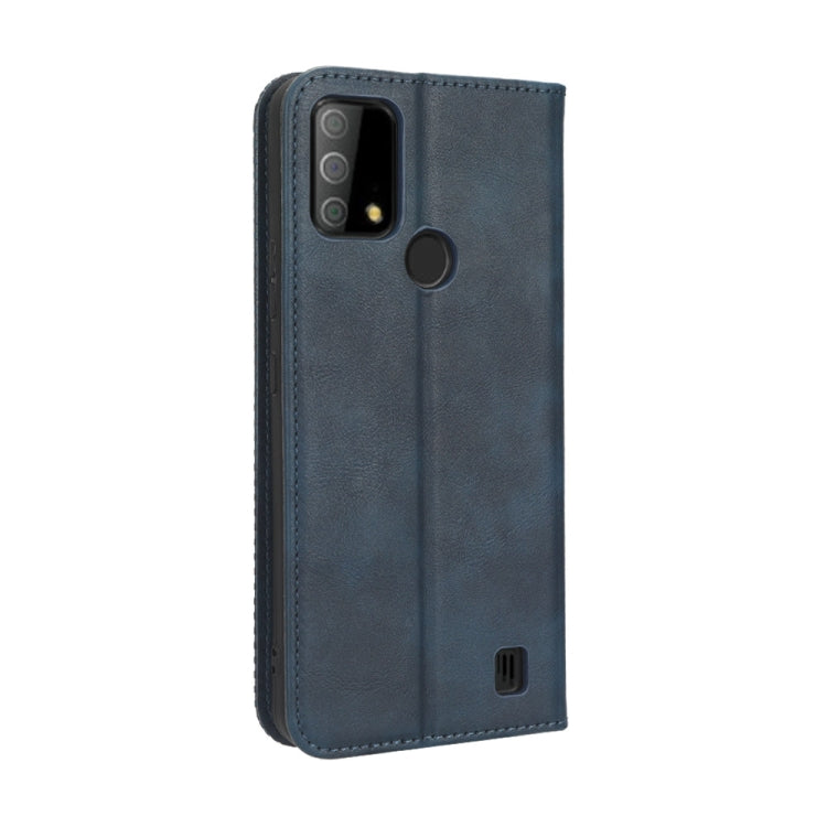 For Vodafone Smart V22 Magnetic Buckle Retro Texture Leather Phone Case