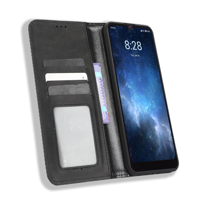 For Sharp Rouvo V Magnetic Buckle Retro Texture Leather Phone Case