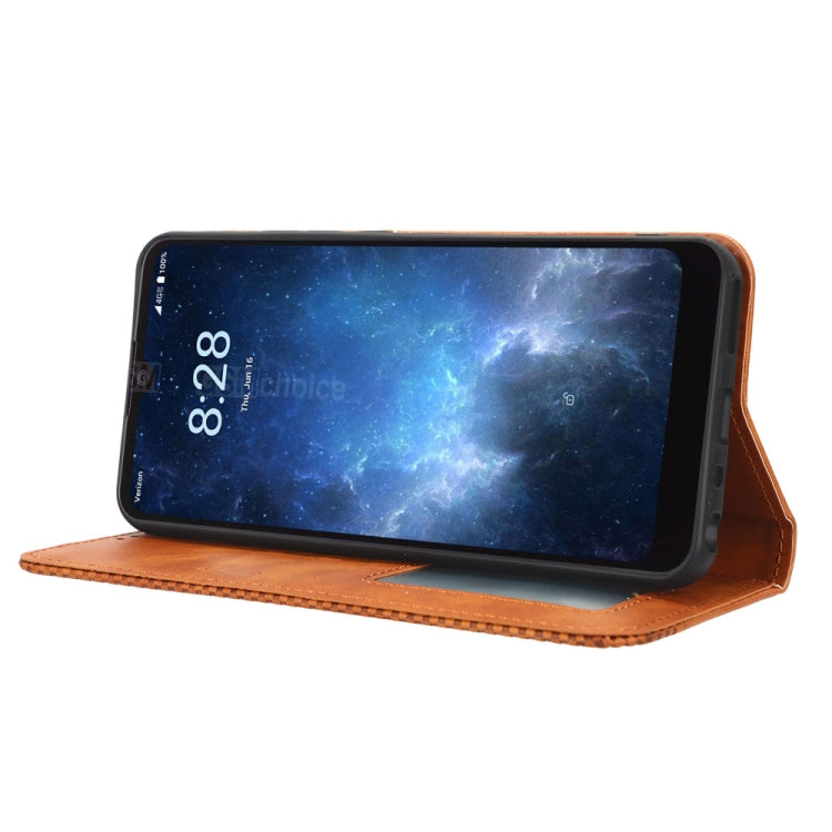 For Sharp Rouvo V Magnetic Buckle Retro Texture Leather Phone Case