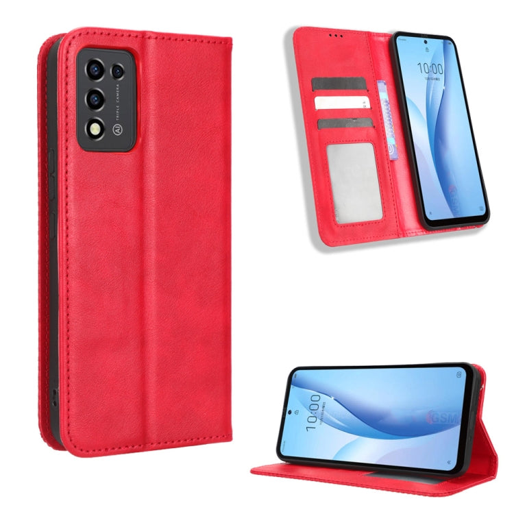 For ZTE Libero 5G III Magnetic Buckle Retro Texture Leather Phone Case