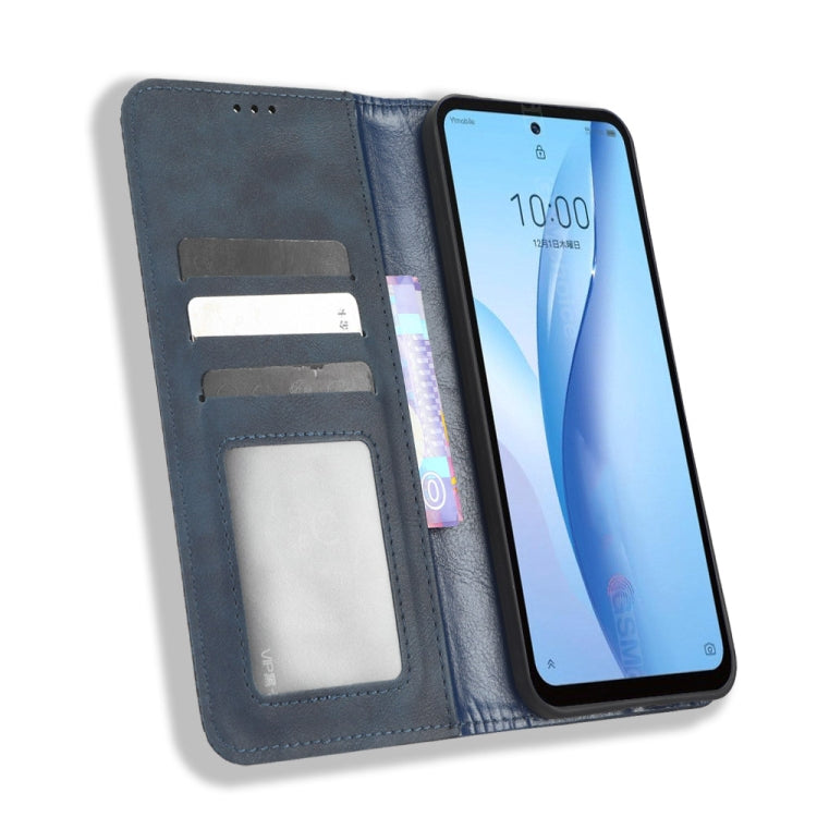 For ZTE Libero 5G III Magnetic Buckle Retro Texture Leather Phone Case