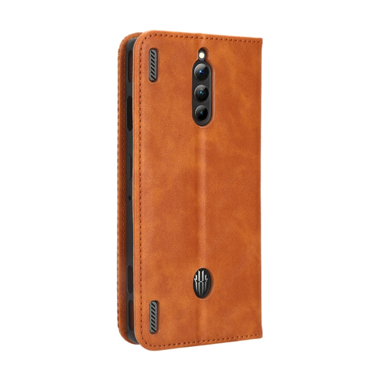 For ZTE nubia Red Magic 8 Pro / 8 Pro+ Magnetic Buckle Retro Texture Leather Phone Case