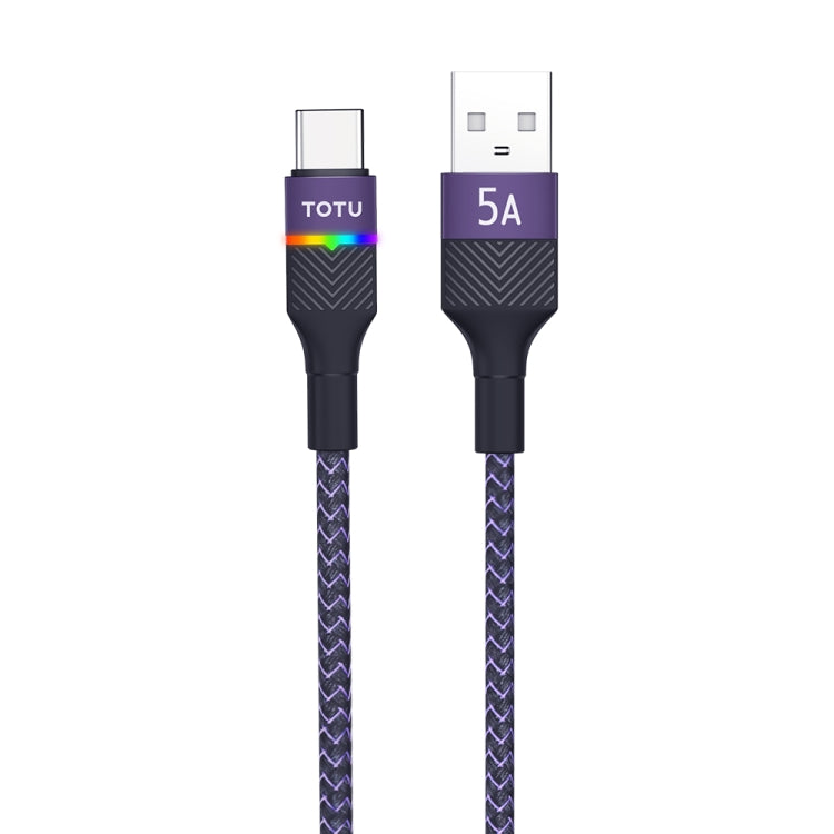 TOTU BT-020 Journey Series USB to Type-C Colorful Breathing Light Data Cable, Length:1.5m