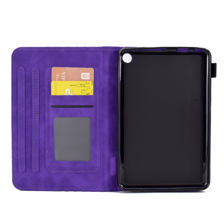 For Amazon Kindle Fire 7 2022 Rhombus Embossed Leather Tablet Case