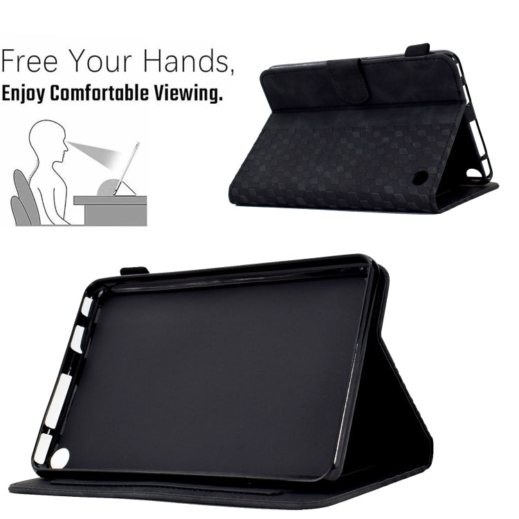 For Amazon Kindle Fire 7 2022 Rhombus Embossed Leather Tablet Case