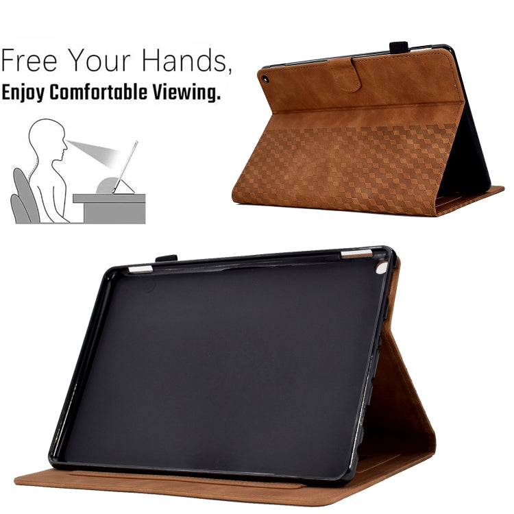 For Amazon Kindle Fire HD10 Plus 2021 Rhombus Embossed Leather Tablet Case