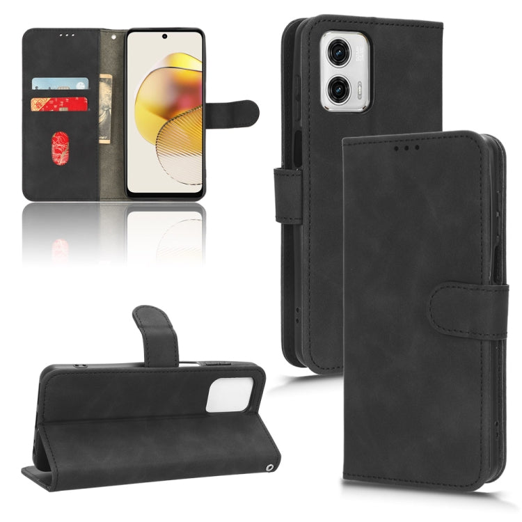 For Motorola Moto G73 5G Skin Feel Magnetic Flip Leather Phone Case