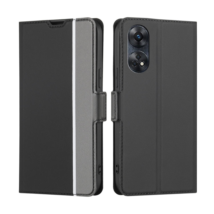 For OPPO Reno8 T 4G Twill Texture Side Buckle Leather Phone Case