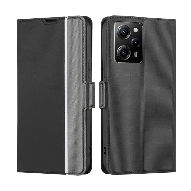 For Xiaomi Poco X5 Pro / Redmi Note 12 Pro Speed Twill Texture Side Buckle Leather Phone Case