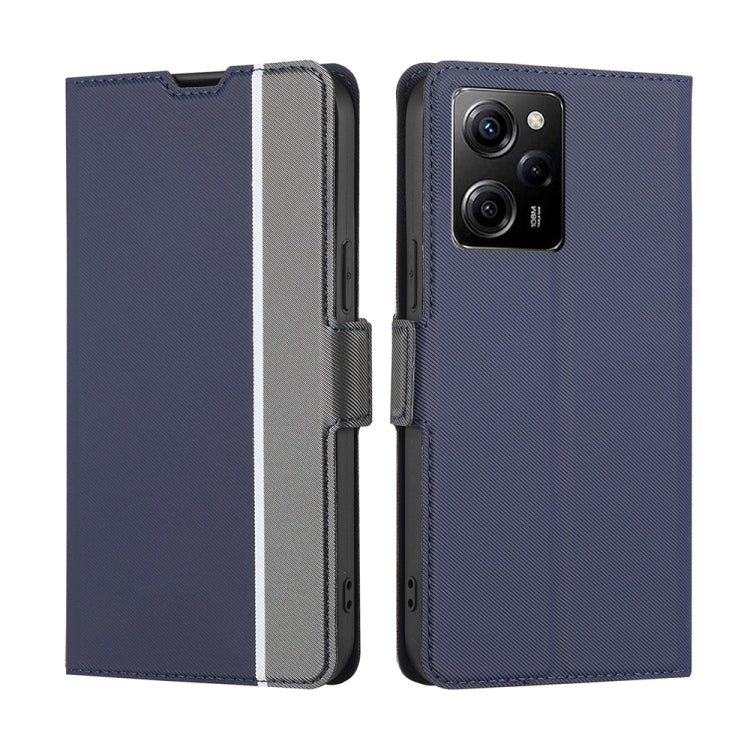 For Xiaomi Poco X5 Pro / Redmi Note 12 Pro Speed Twill Texture Side Buckle Leather Phone Case