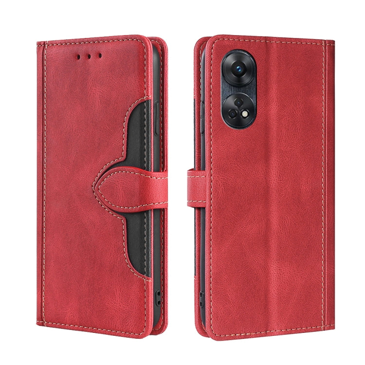 For OPPO Reno8 T 4G Skin Feel Magnetic Buckle Leather Phone Case