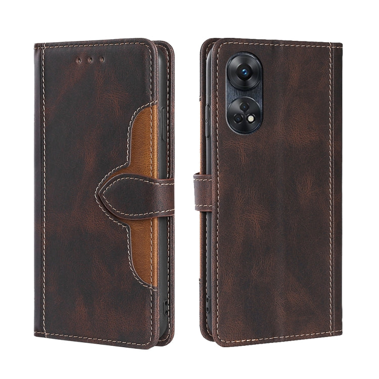 For OPPO Reno8 T 4G Skin Feel Magnetic Buckle Leather Phone Case