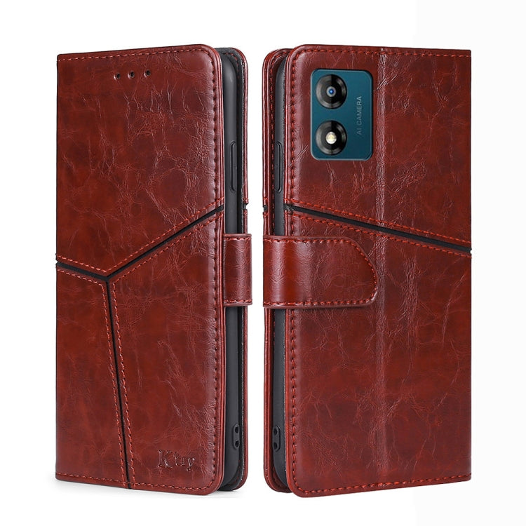 For Motorola Moto E13 4G Geometric Stitching Horizontal Flip Leather Phone Case